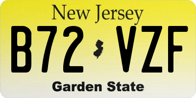 NJ license plate B72VZF