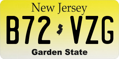 NJ license plate B72VZG