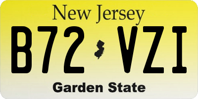 NJ license plate B72VZI