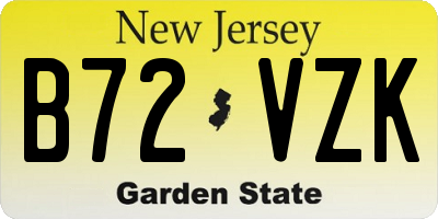 NJ license plate B72VZK