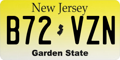 NJ license plate B72VZN