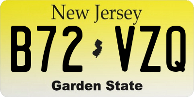 NJ license plate B72VZQ