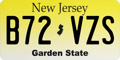 NJ license plate B72VZS
