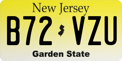NJ license plate B72VZU