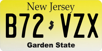 NJ license plate B72VZX