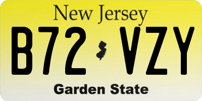 NJ license plate B72VZY