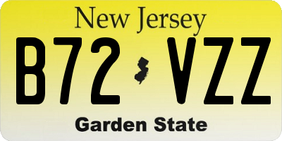 NJ license plate B72VZZ