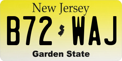NJ license plate B72WAJ