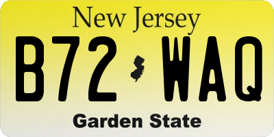NJ license plate B72WAQ