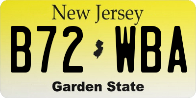 NJ license plate B72WBA