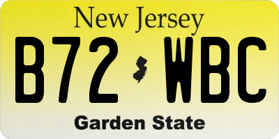 NJ license plate B72WBC