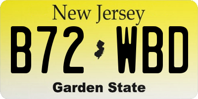 NJ license plate B72WBD