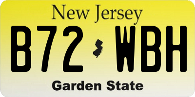 NJ license plate B72WBH