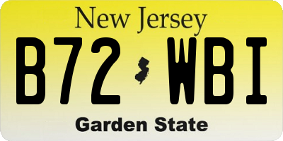 NJ license plate B72WBI