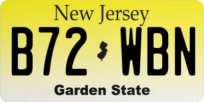 NJ license plate B72WBN