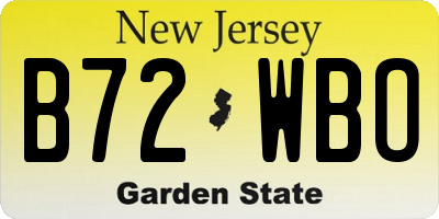 NJ license plate B72WBO