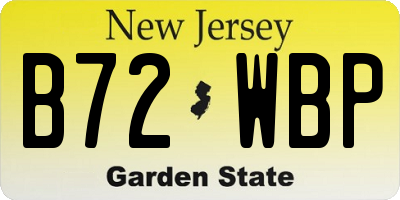 NJ license plate B72WBP