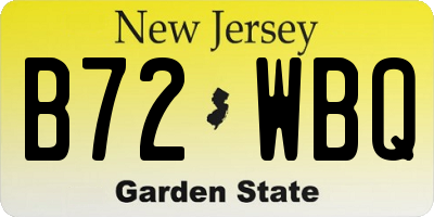 NJ license plate B72WBQ