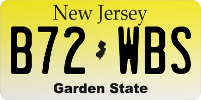 NJ license plate B72WBS