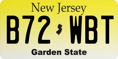 NJ license plate B72WBT