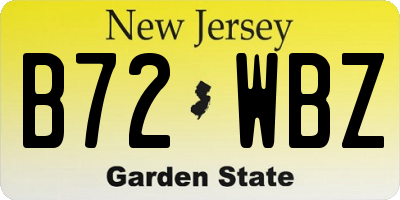 NJ license plate B72WBZ