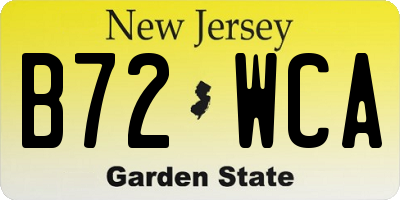 NJ license plate B72WCA