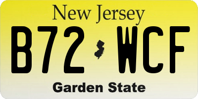 NJ license plate B72WCF
