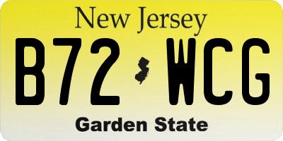 NJ license plate B72WCG
