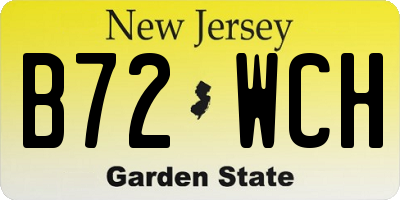 NJ license plate B72WCH