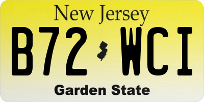 NJ license plate B72WCI