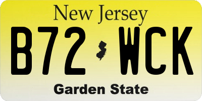 NJ license plate B72WCK
