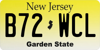 NJ license plate B72WCL