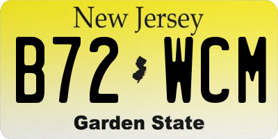 NJ license plate B72WCM
