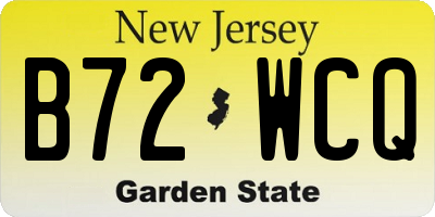 NJ license plate B72WCQ