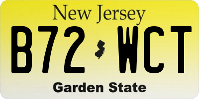 NJ license plate B72WCT