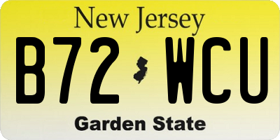 NJ license plate B72WCU