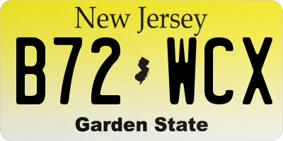 NJ license plate B72WCX