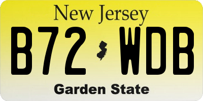 NJ license plate B72WDB