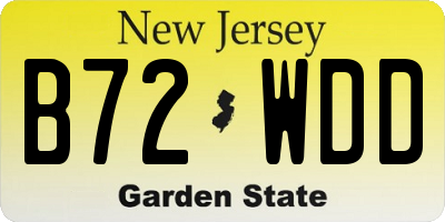 NJ license plate B72WDD