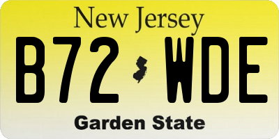 NJ license plate B72WDE