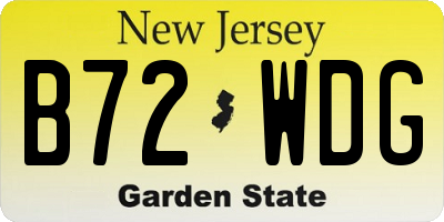 NJ license plate B72WDG