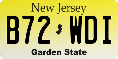 NJ license plate B72WDI