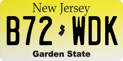 NJ license plate B72WDK