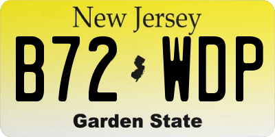 NJ license plate B72WDP