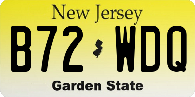NJ license plate B72WDQ