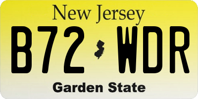 NJ license plate B72WDR