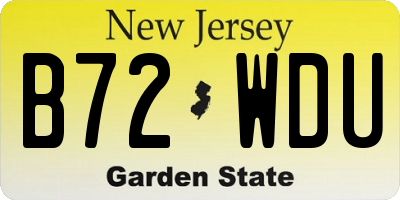 NJ license plate B72WDU