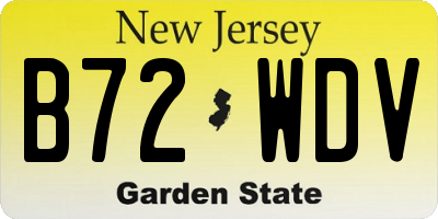 NJ license plate B72WDV