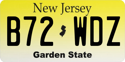 NJ license plate B72WDZ