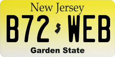 NJ license plate B72WEB